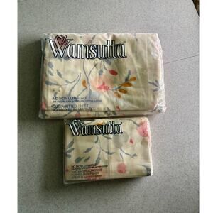 Vintage Wamsutta Ultracale Queen Fitted Sheet - with Matching King Pillowcases
